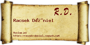 Racsek Dániel névjegykártya